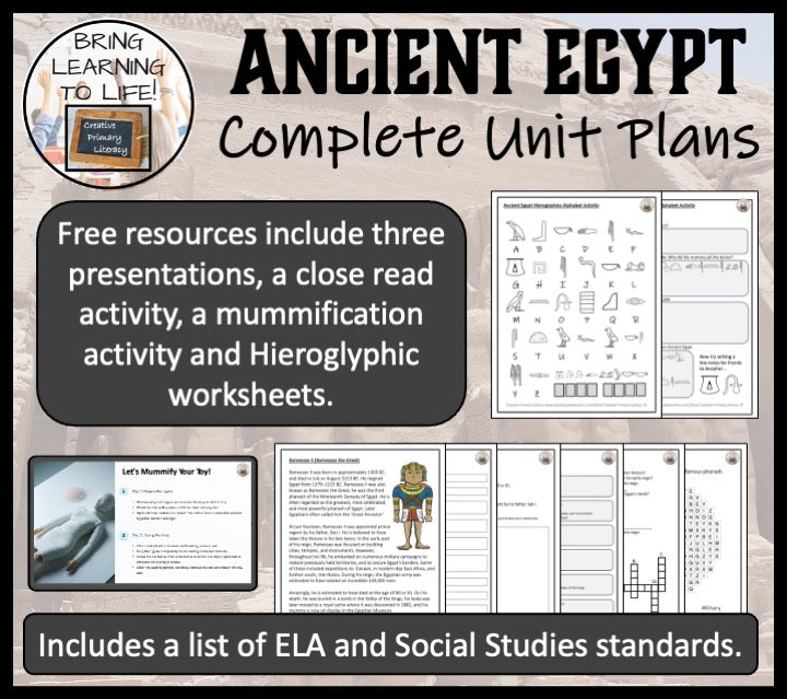 Ancient Egypt Unit Plans | 5th Grade or 6th Grade