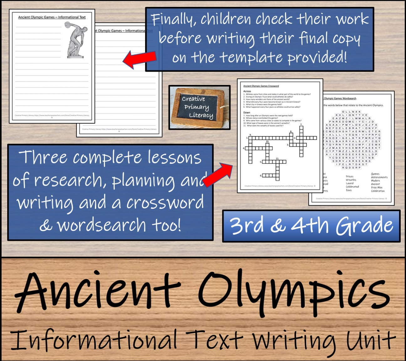 Ancient Olympic Games Informational Writing Unit | 3rd Grade & 4th Grade