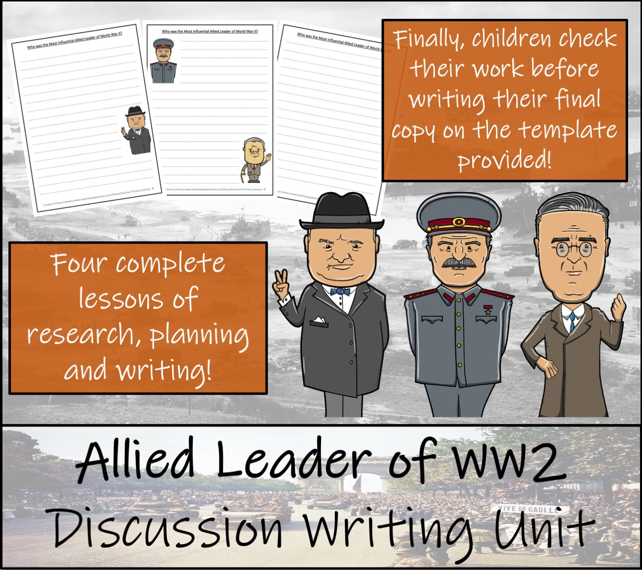 World War 2 Leaders Opinion Writing Unit | 5th Grade & 6th Grade