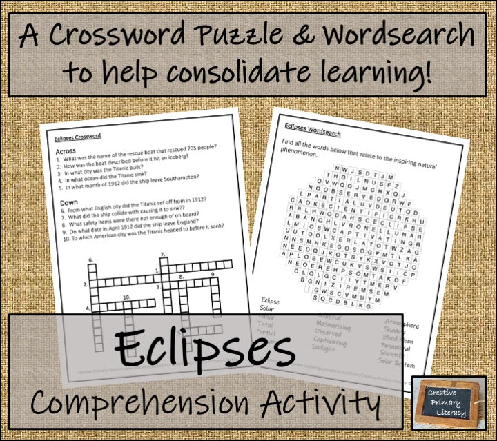 Eclipses Close Reading Comprehension Activity | 5th Grade & 6th Grade ...