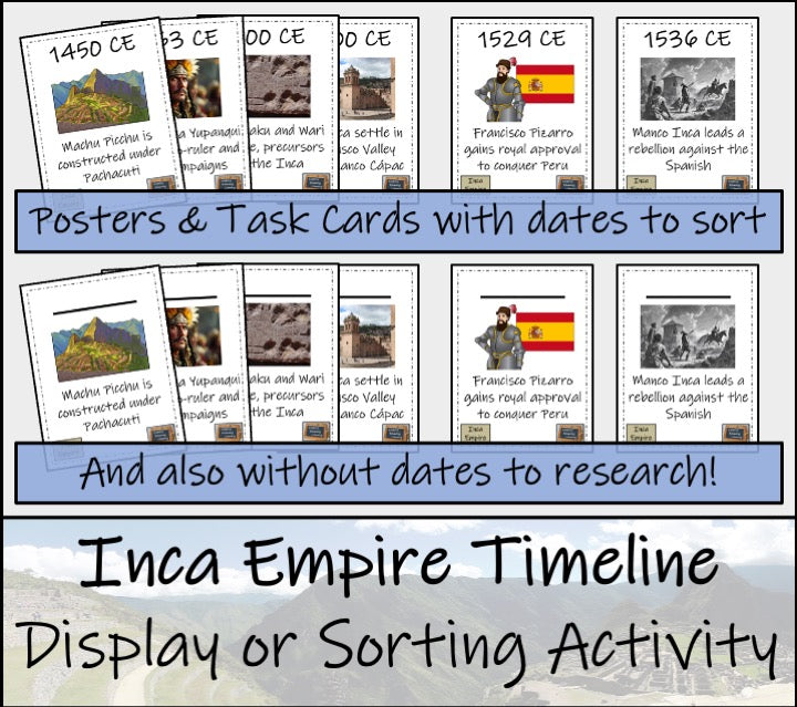 Inca Empire Timeline Display Research and Sorting Activity