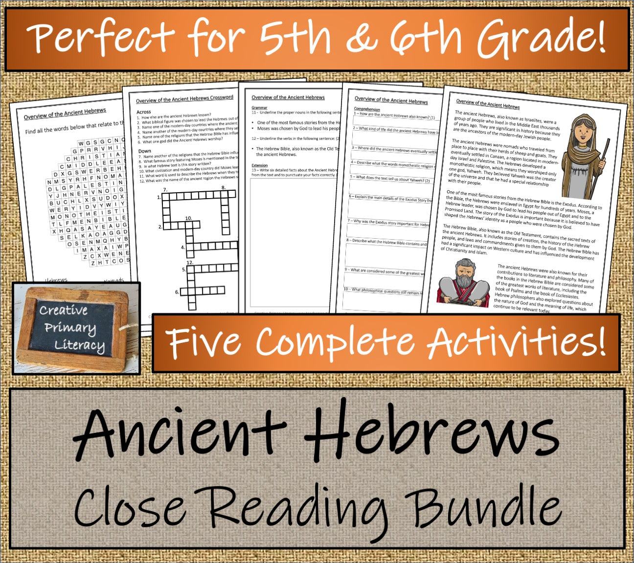 Ancient Hebrews Close Reading Comprehension Book | 5th Grade & 6th Grade