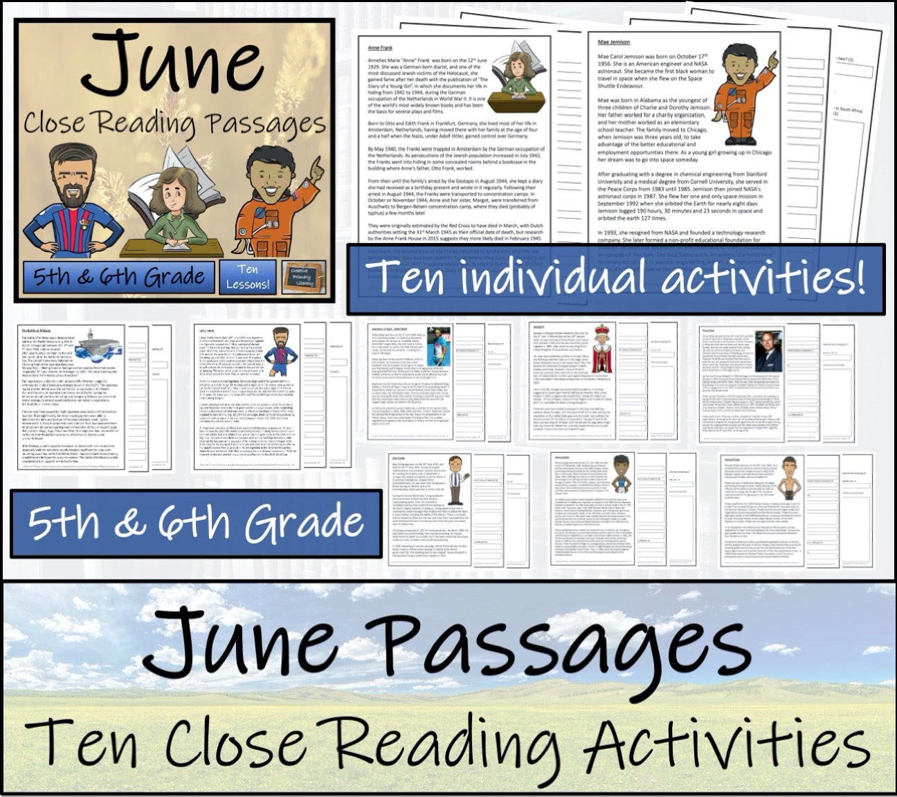 Summer Close Reading Comprehension Book Bundle | 5th Grade & 6th Grade