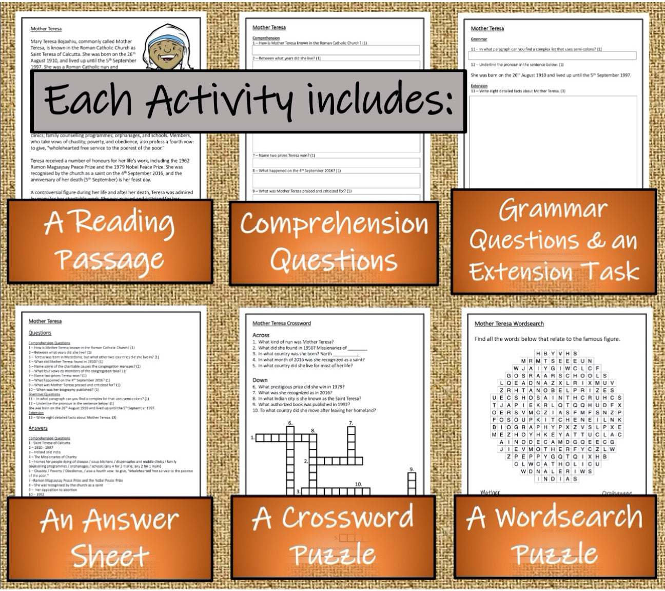 Nobel Peace Prize Winners Close Reading Comprehension Book | 5th & 6th Grade