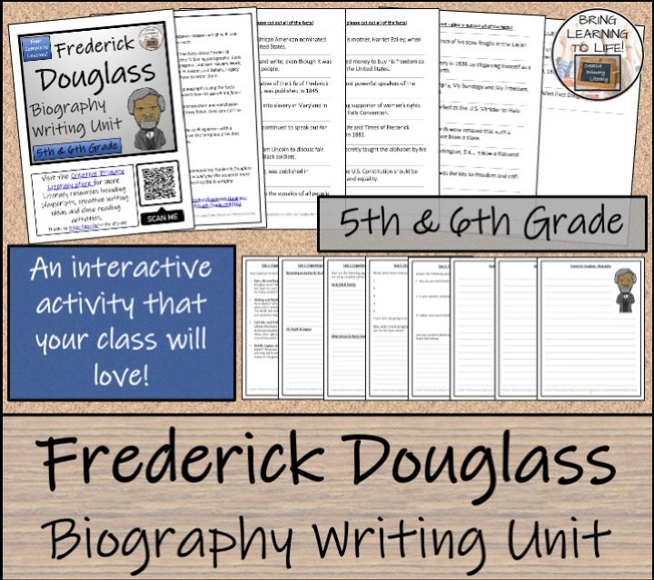 Frederick Douglass Close Reading & Biography Bundle | 5th Grade & 6th Grade