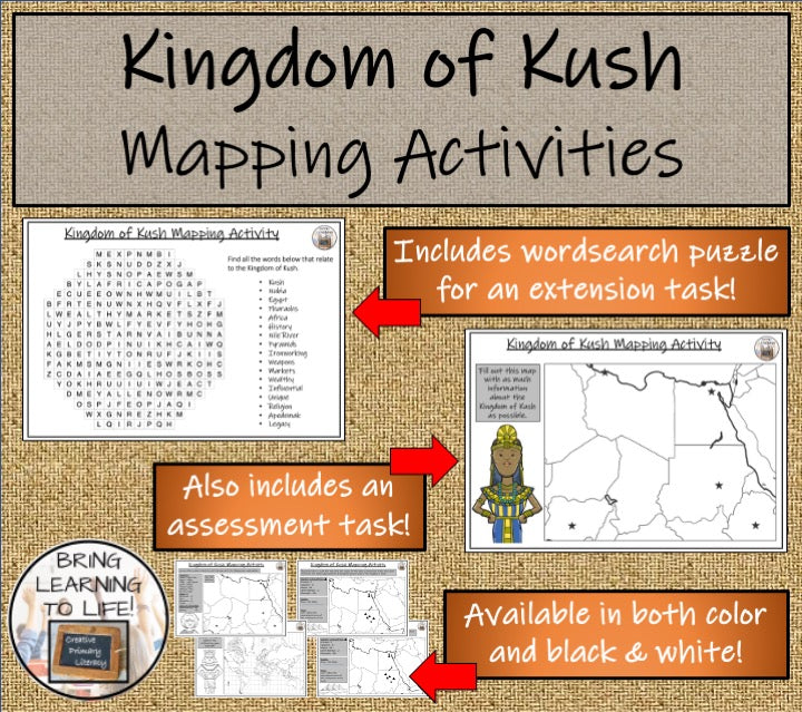 Kingdom of Kush Map Activities and Presentation