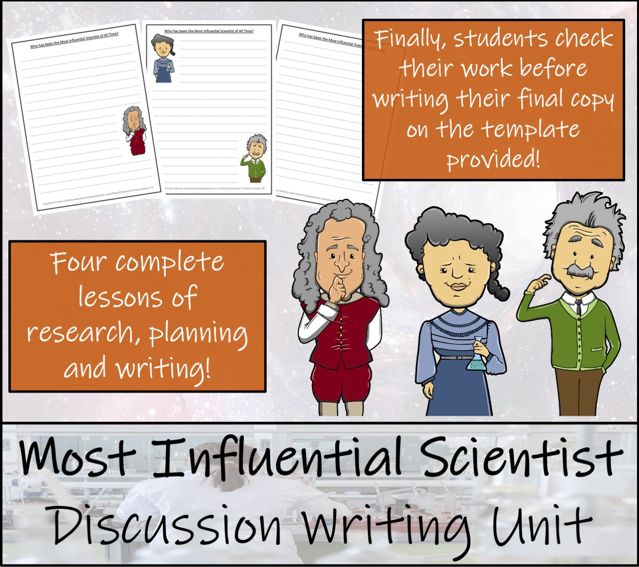 Most Influential Scientist Opinion Writing Unit | 5th Grade & 6th Grade