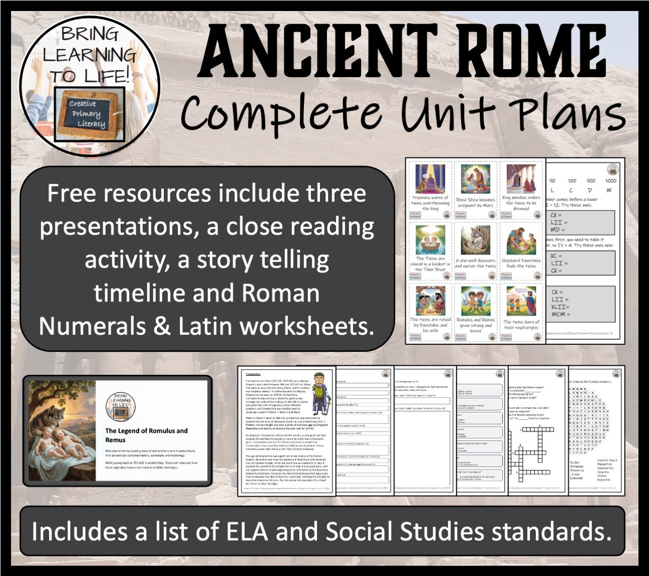Ancient Rome Unit Plans | 5th Grade or 6th Grade