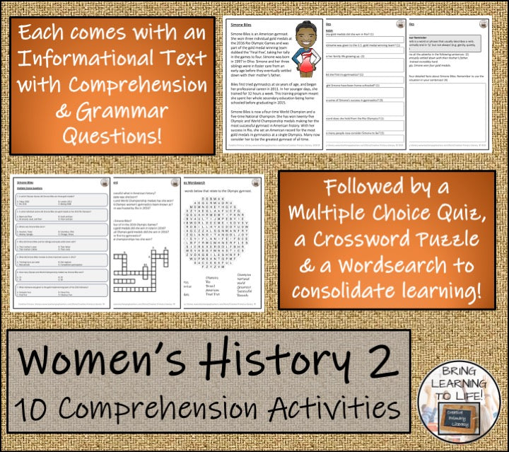 Womens History Volume 2 Close Reading Comprehension Bundle | 3rd & 4th Grade