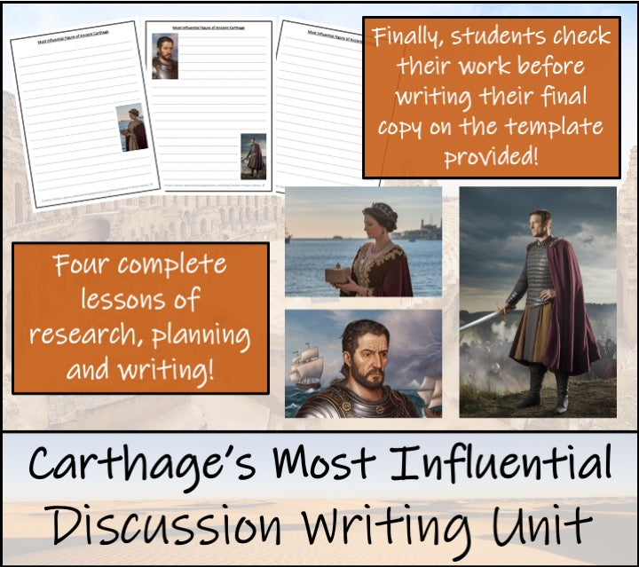 Most Influential of Ancient Carthage Opinion Writing Unit | 5th & 6th Grade