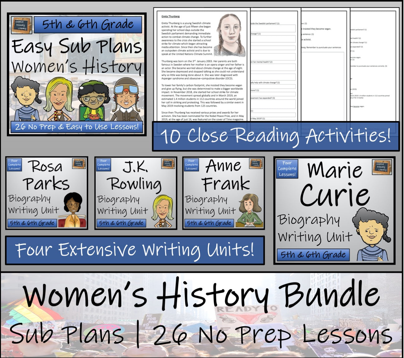 Emergency Sub Plans | Women's History Bundle | 5th Grade & 6th Grade