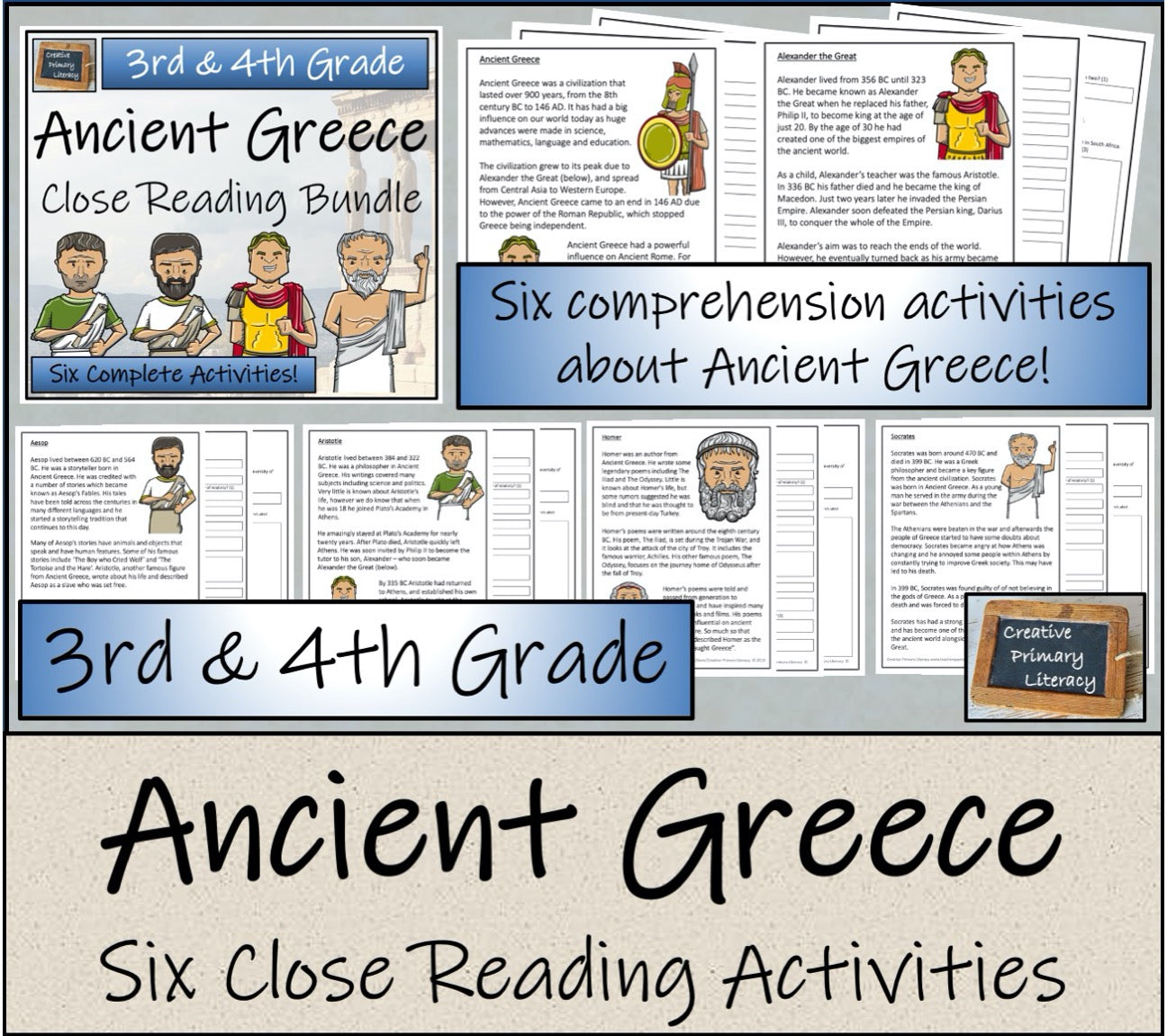 Emergency Sub Plans | Ancient Greece Bundle | 3rd Grade & 4th Grade