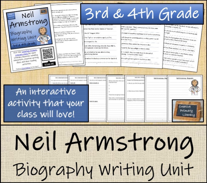 Neil Armstrong Close Reading & Biography Bundle | 3rd Grade & 4th Grade