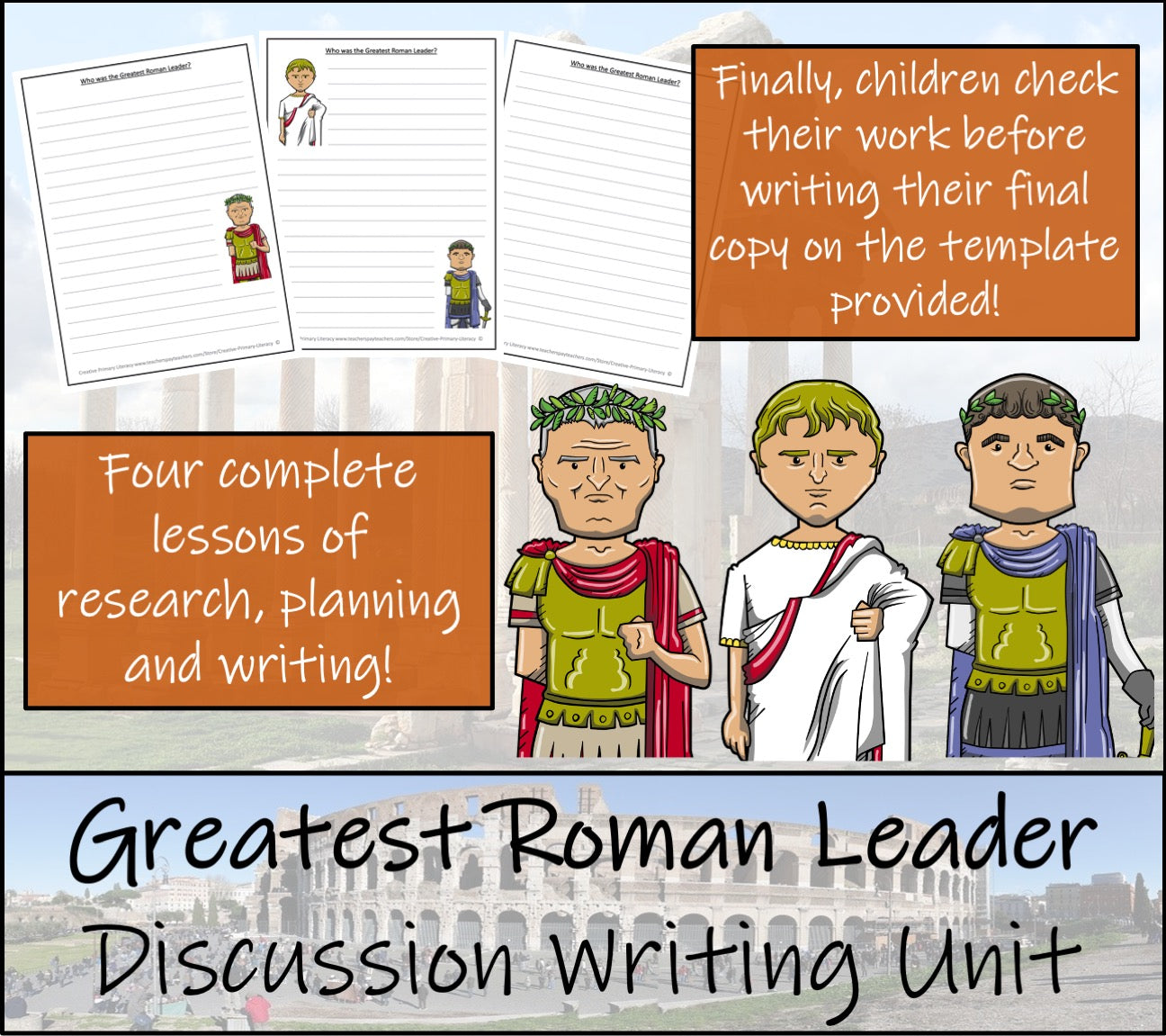 Ancient Rome's Greatest Leader Opinion Writing Unit | 5th Grade & 6th Grade