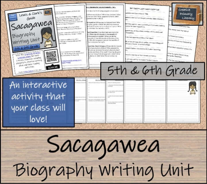 Sacagawea Close Reading & Biography Bundle | 5th Grade & 6th Grade resources featuring an interactive writing unit.