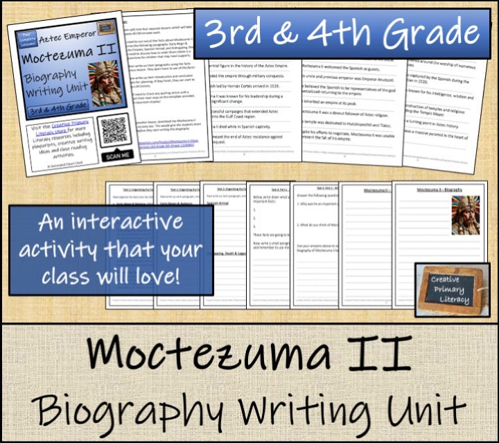 Moctezuma II Close Reading & Biography Bundle | 3rd Grade & 4th Grade