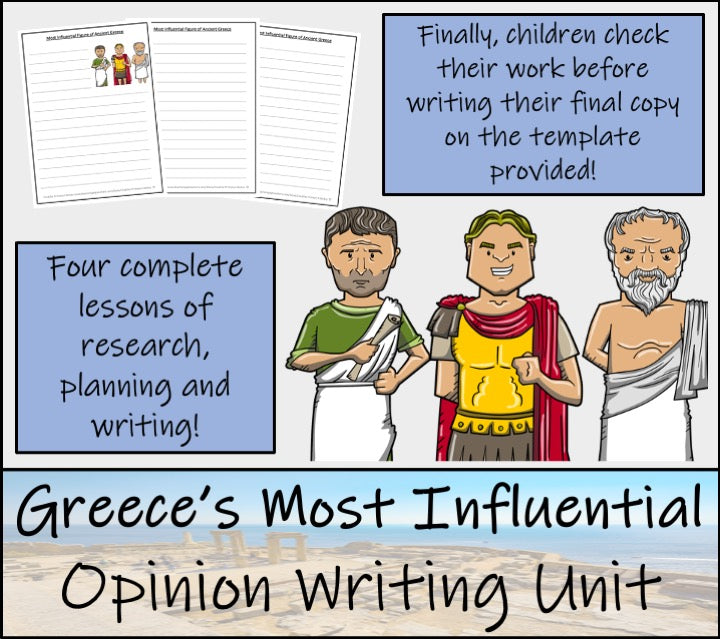 Most Influential Ancient Greece Opinion Writing Unit | 3rd Grade & 4th Grade