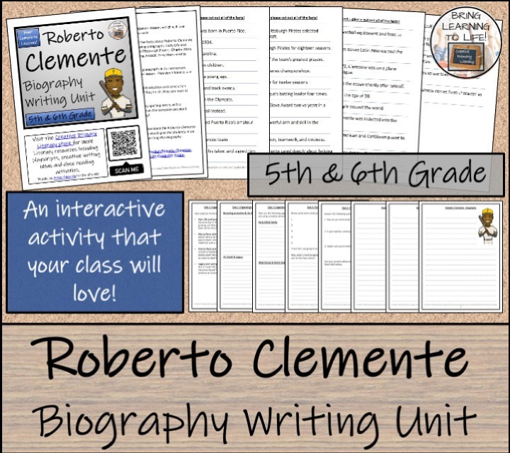 Roberto Clemente Close Reading & Biography Bundle | 5th Grade & 6th Grade