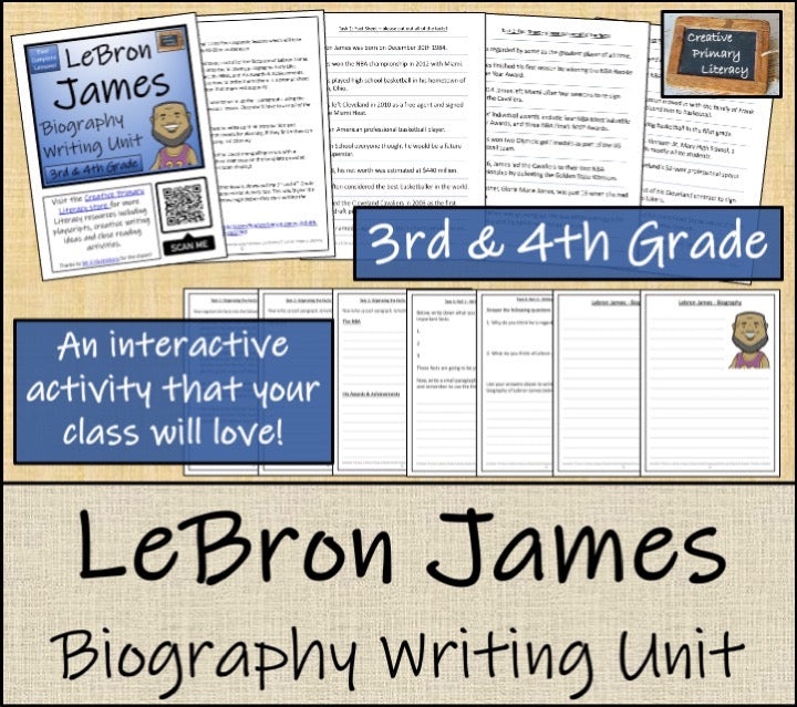 LeBron James Close Reading & Biography Bundle | 3rd Grade & 4th Grade