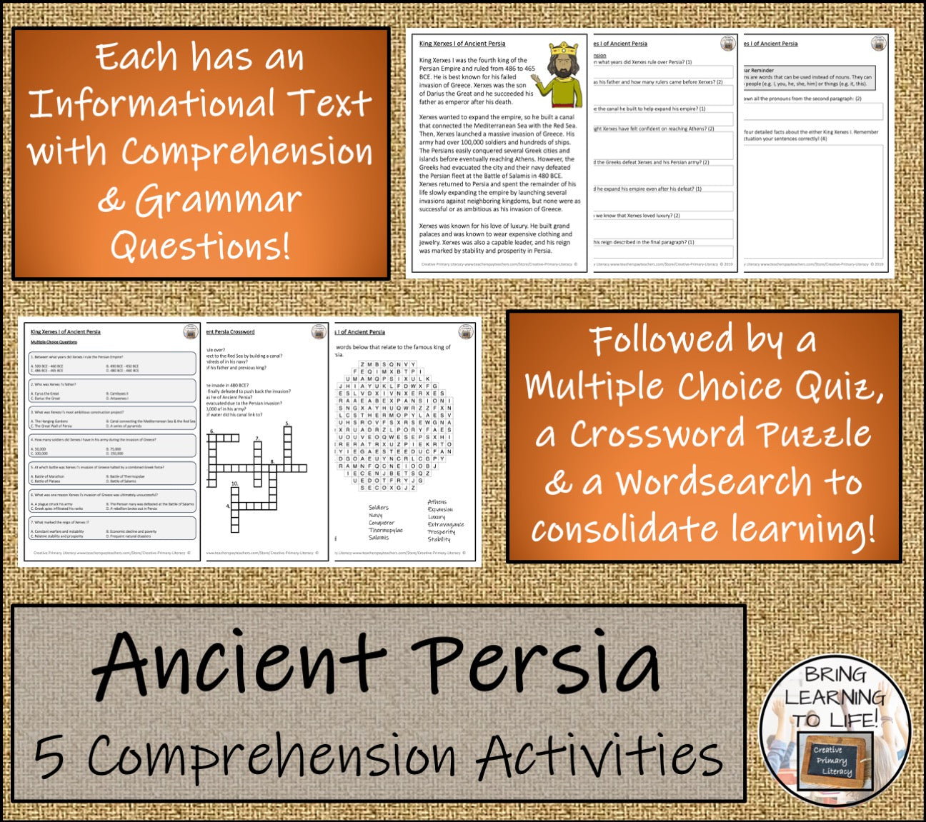 Ancient Persia Close Reading Comprehension Bundle | 3rd Grade & 4th Grade