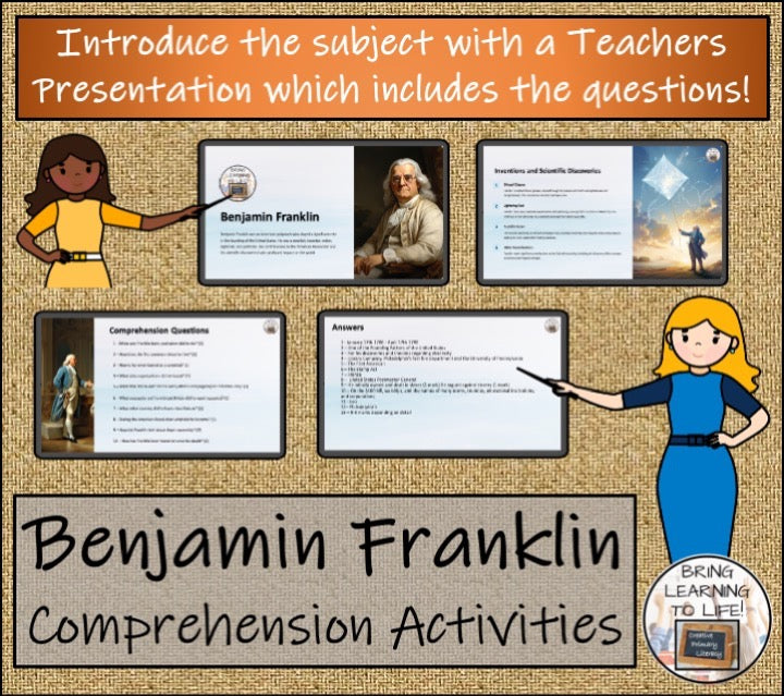 Benjamin Franklin Close Reading & Biography Bundle | 5th Grade & 6th Grade