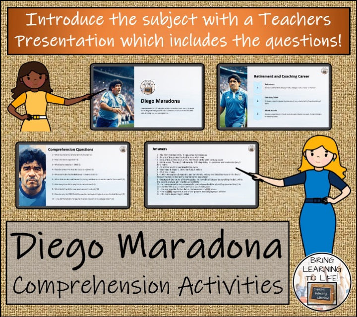 Diego Maradona Close Reading & Biography Bundle | 5th Grade & 6th Grade