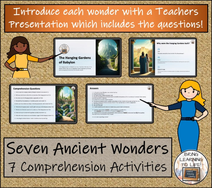 Seven Wonders of the Ancient World Close Reading Bundle | 5th Grade & 6th Grade