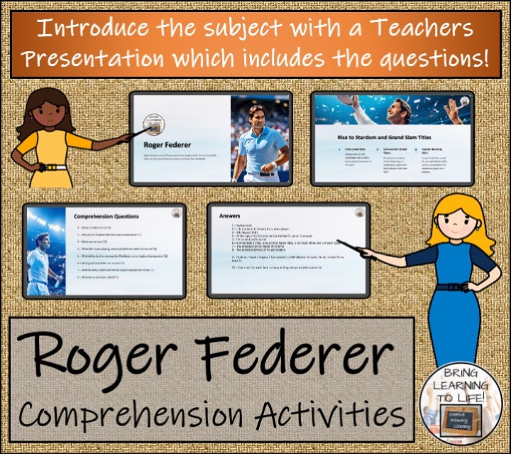 Roger Federer Close Reading & Biography Bundle | 3rd Grade & 4th Grade