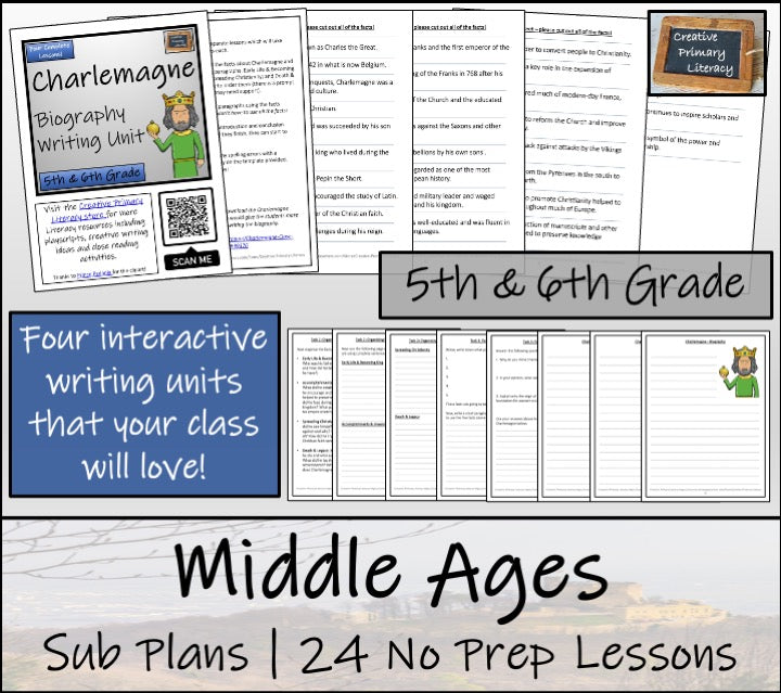 Emergency Sub Plans | Middle Ages Bundle | 5th Grade & 6th Grade