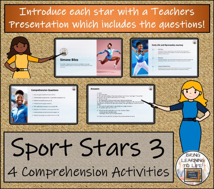 Sport Stars Volume 3 Close Reading Comprehension Bundle | 3rd Grade & 4th Grade