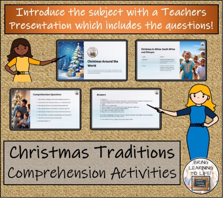 Christmas Around the World Close Reading & Writing Bundle 3rd & 4th Grade