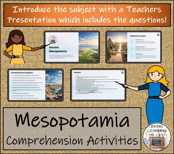 Ancient Mesopotamia Close Reading Comprehension Bundle | 5th Grade & 6th Grade