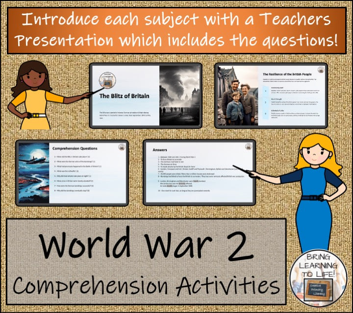 World War II Close Reading Comprehension Bundle | 3rd Grade & 4th Grade