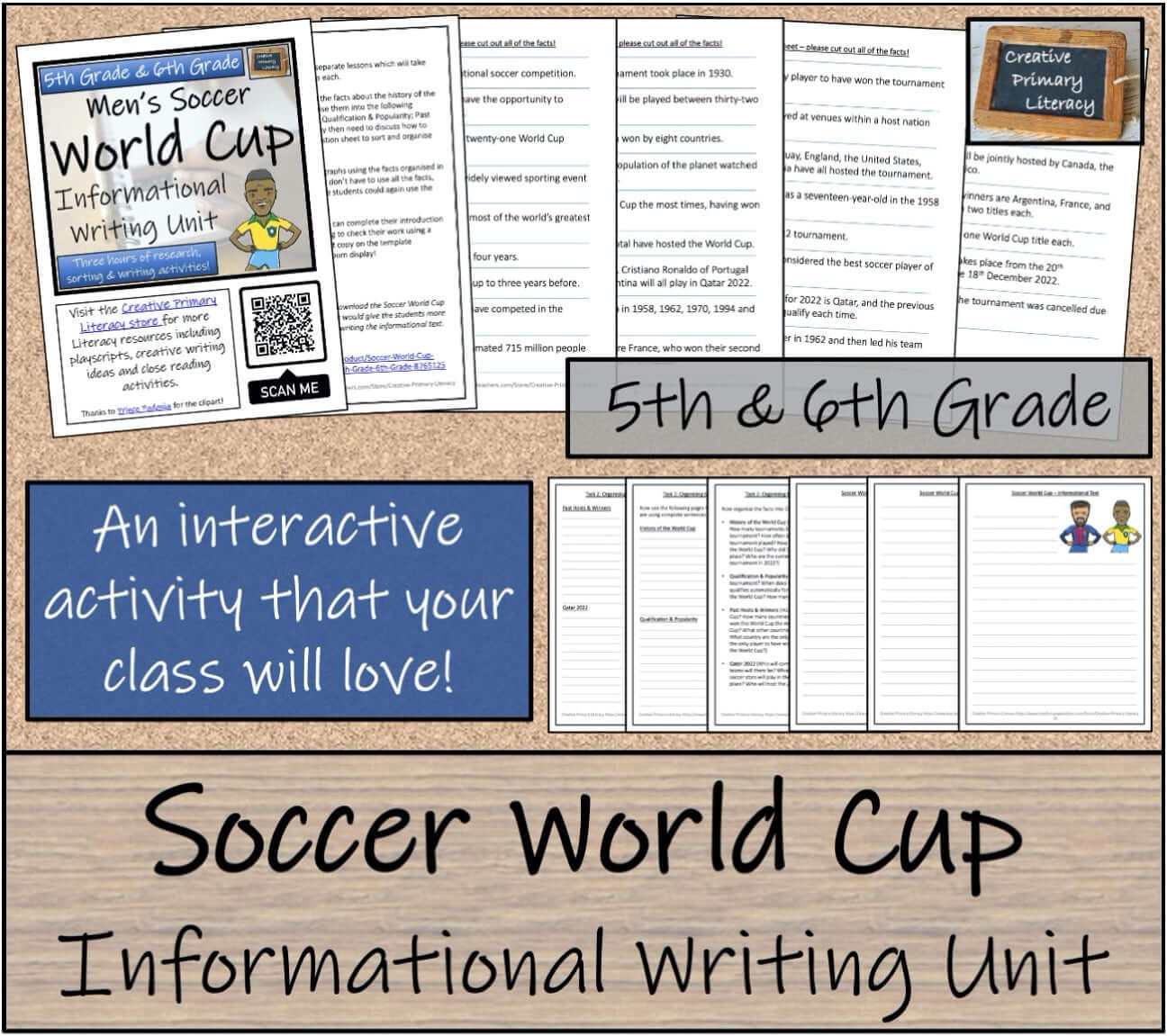 Soccer World Cup Close Reading, Writing & Timeline Bundle | 5th–6th Grade interactive informational writing unit materials.