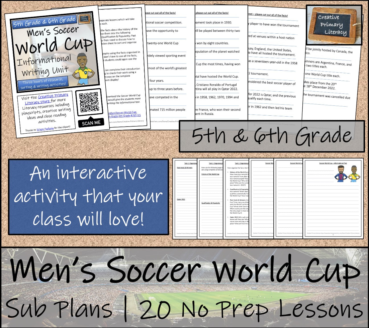 Emergency Sub Plans | Soccer World Cup Bundle | 5th Grade & 6th Grade