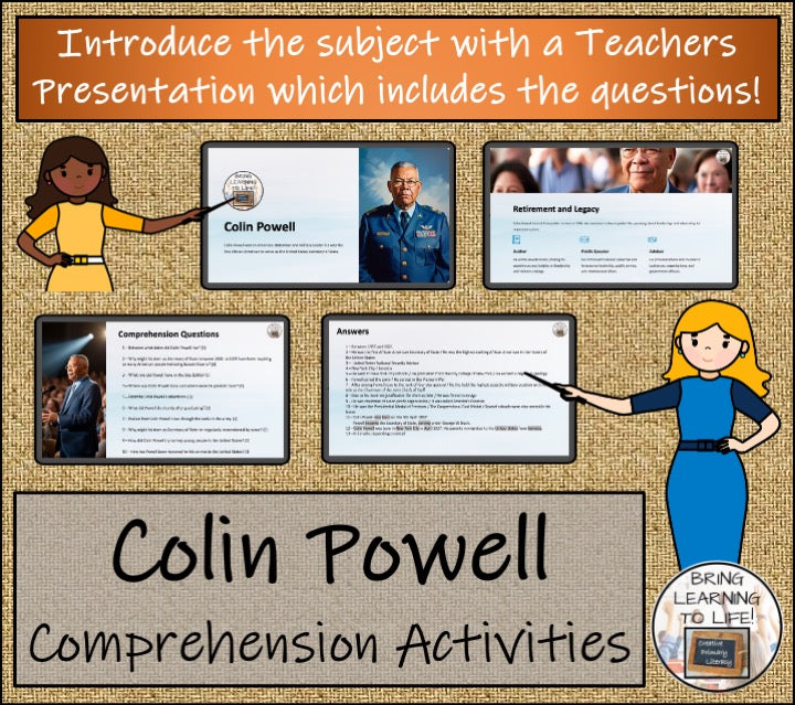 Colin Powell Close Reading Comprehension Activities | 5th Grade & 6th Grade