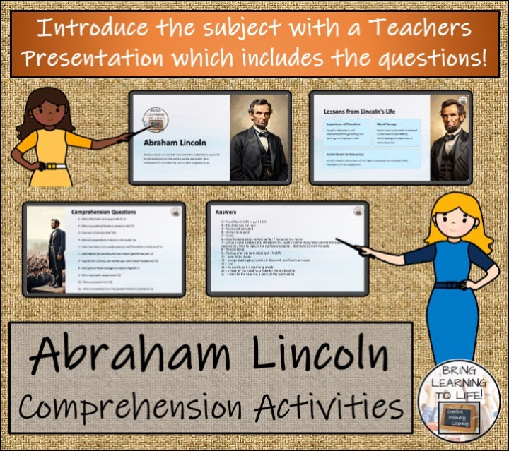 Abraham Lincoln Close Reading & Biography Bundle | 5th Grade & 6th Grade