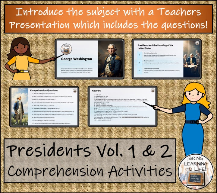 U.S. Presidents Volumes 1 & 2 Close Reading Bundles | 5th Grade & 6th Grade