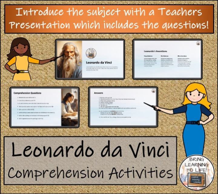 Leonardo da Vinci Close Reading & Biography Bundle | 3rd Grade & 4th Grade