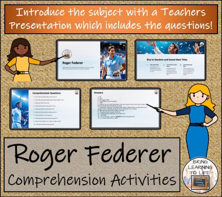 Roger Federer Close Reading & Biography Bundle | 5th Grade & 6th Grade