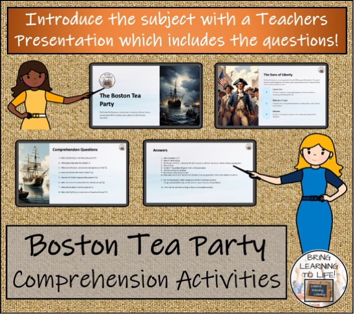 Boston Tea Party Close Reading & Informational Writing Bundle | 3rd & 4th Grade