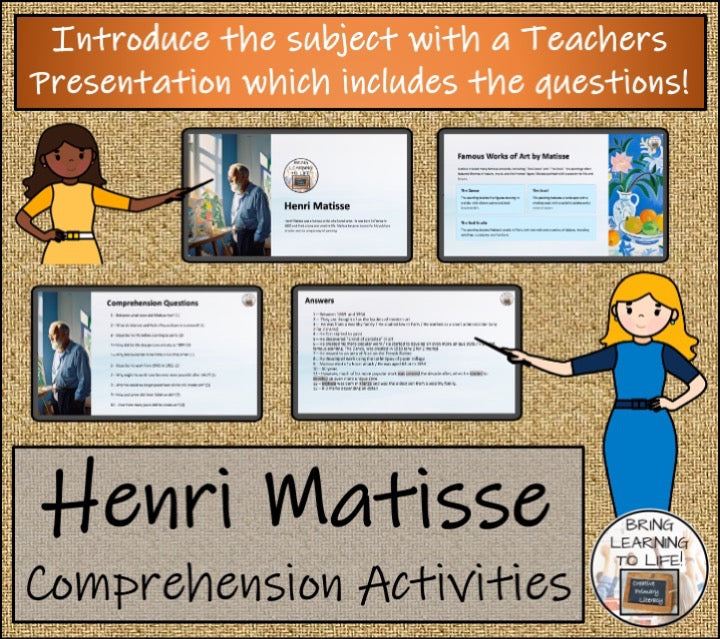 Henri Matisse Close Reading & Biography Bundle | 5th Grade & 6th Grade