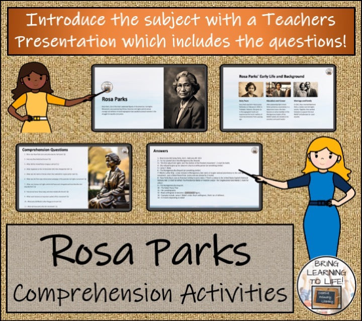 Rosa Parks Close Reading & Biography Bundle | 5th Grade & 6th Grade