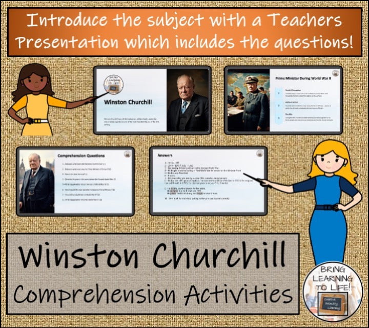 Winston Churchill Close Reading & Biography Bundle | 3rd Grade & 4th Grade