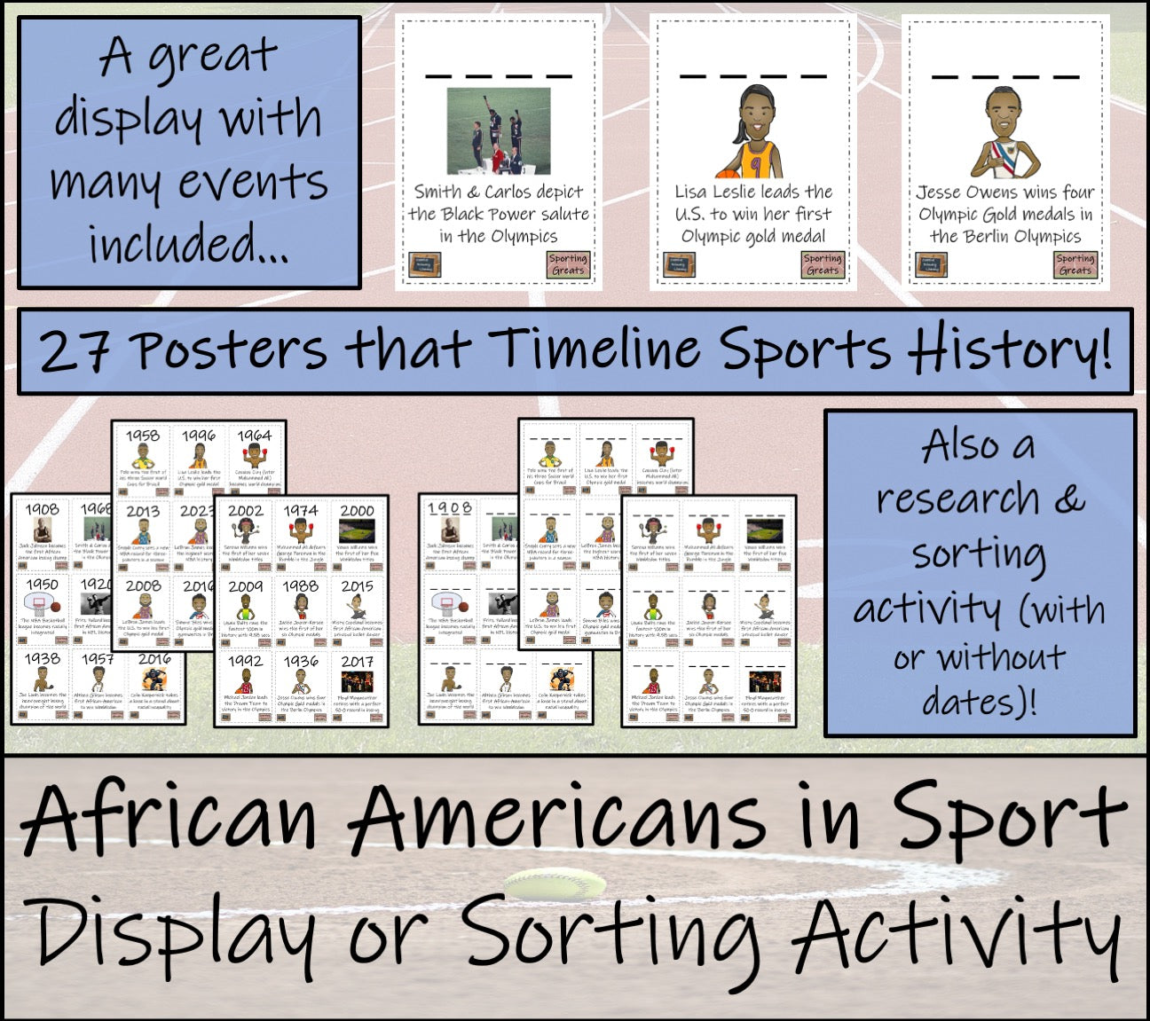 African Americans in Sport Timeline Display Research and Sorting Activity