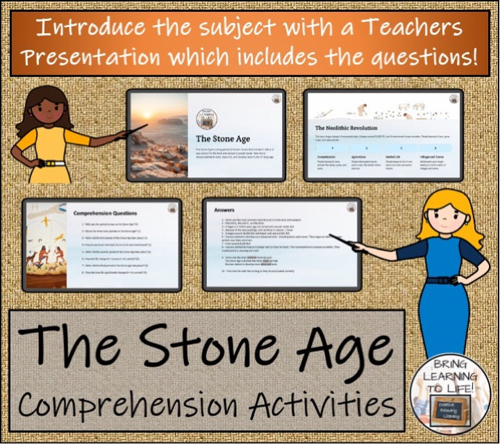 Stone Age Close Reading & Informational Writing Bundle | 3rd & 4th Grade