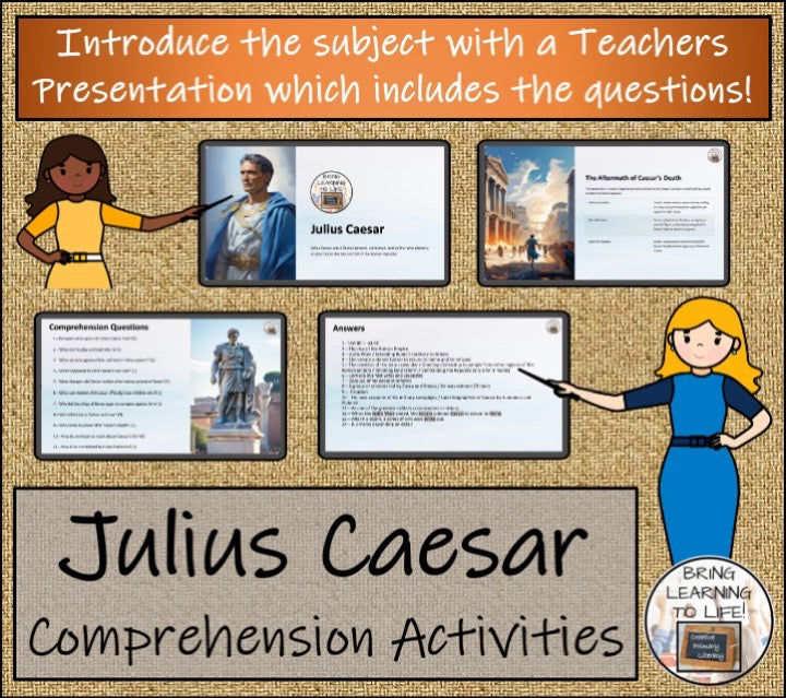 Julius Caesar Close Reading & Biography Bundle | 5th Grade & 6th Grade