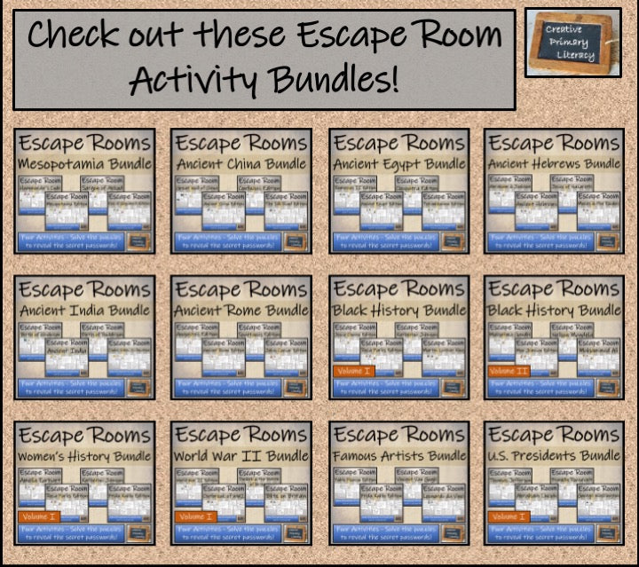 Shakespeare Plays Vol.I & II Escape Room Activity Mega Bundle | 5th & 6th Grade