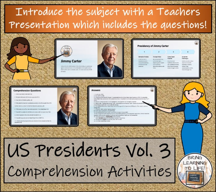 U.S. Presidents Volume 3 Close Reading Comprehension Bundle | 5th & 6th Grade