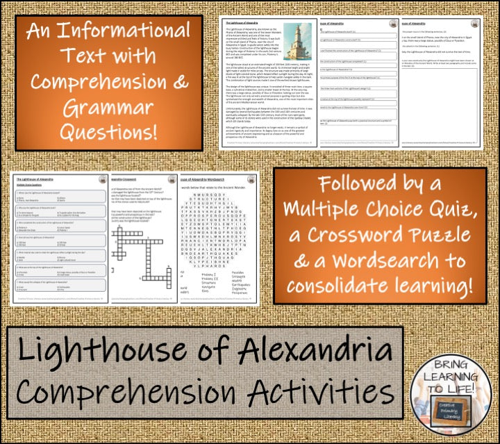 Lighthouse of Alexandria Close Reading Activities | 5th Grade & 6th Grade